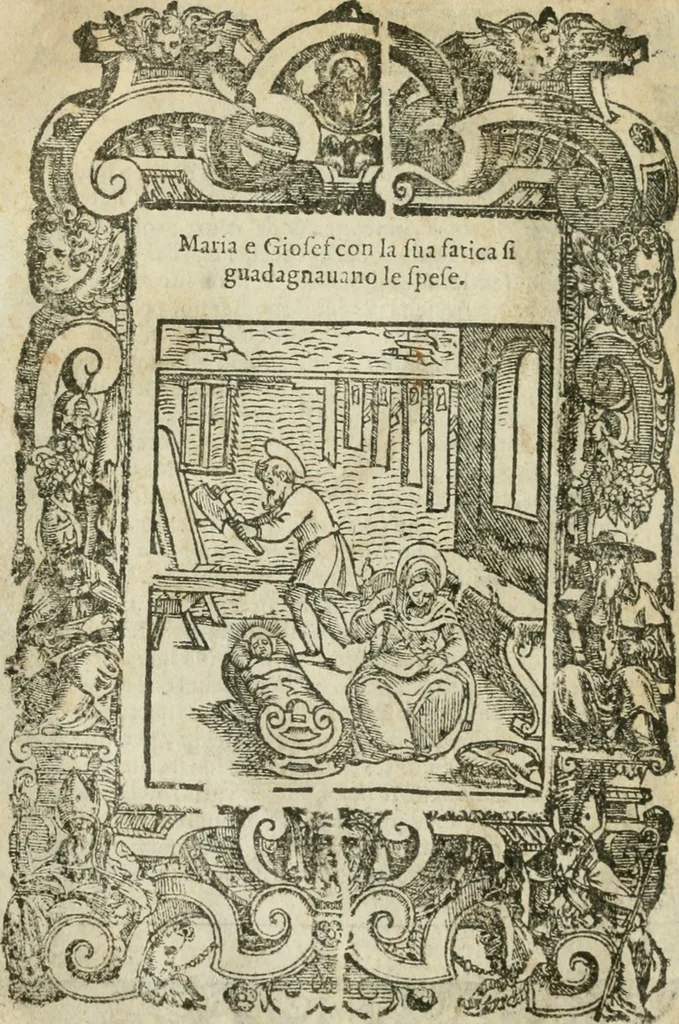 An illustration from Rosario della gloriosa Vergine Maria : con le stationi, & indulgentie delle chiese di Roma per tutto l'anno : di nuouo stampato, & ricorretto con nuoue & belle figure adornato, 1591, leaf 153