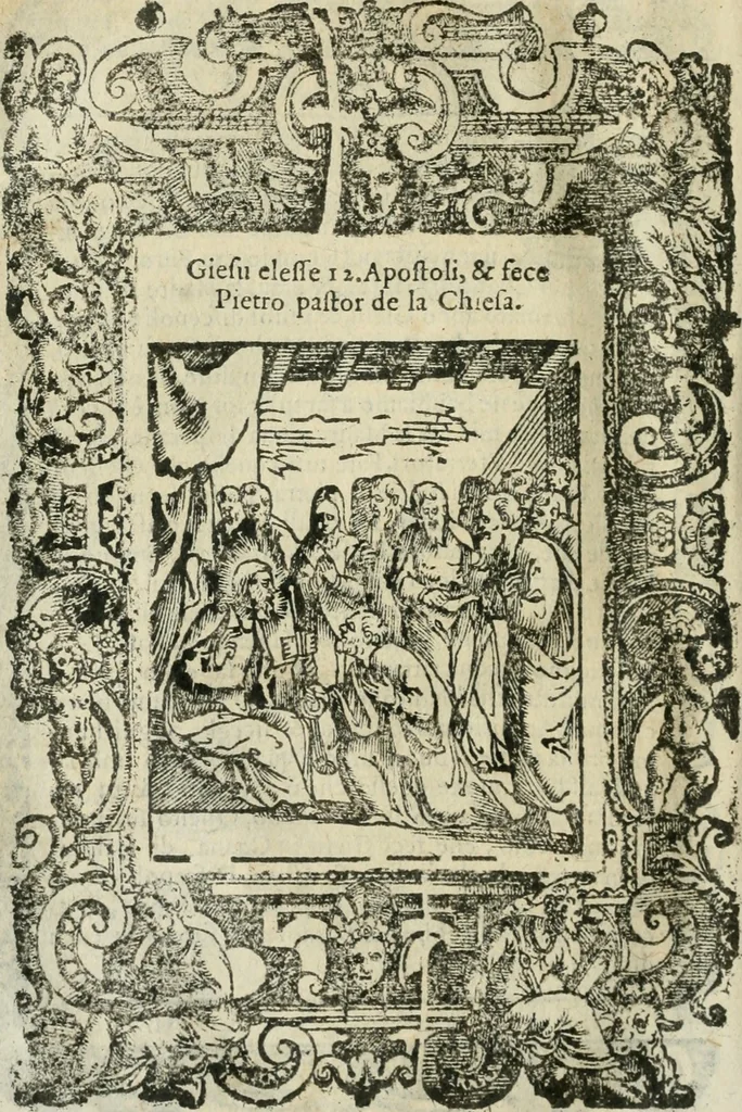 An illustration from Rosario della gloriosa Vergine Maria : con le stationi, & indulgentie delle chiese di Roma per tutto l'anno : di nuouo stampato, & ricorretto con nuoue & belle figure adornato, 1591, leaf 167