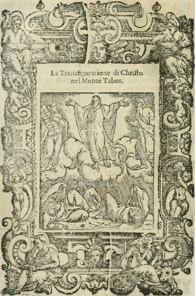 An illustration from Rosario della gloriosa Vergine Maria : con le stationi, & indulgentie delle chiese di Roma per tutto l'anno : di nuouo stampato, & ricorretto con nuoue & belle figure adornato, 1591, leaf 169