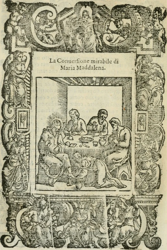 An illustration from Rosario della gloriosa Vergine Maria : con le stationi, & indulgentie delle chiese di Roma per tutto l'anno : di nuouo stampato, & ricorretto con nuoue & belle figure adornato, 1591, leaf 173