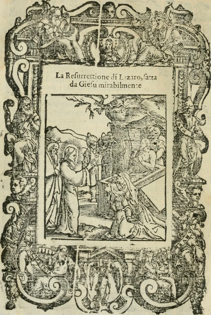 An illustration from Rosario della gloriosa Vergine Maria : con le stationi, & indulgentie delle chiese di Roma per tutto l'anno : di nuouo stampato, & ricorretto con nuoue & belle figure adornato, 1591, leaf 177