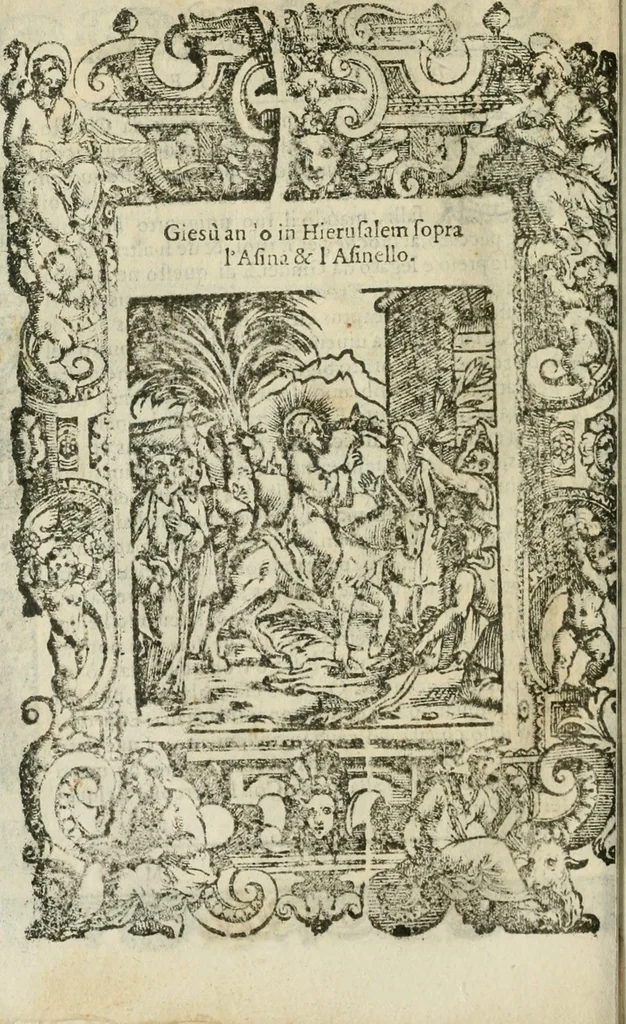 An illustration from Rosario della gloriosa Vergine Maria : con le stationi, & indulgentie delle chiese di Roma per tutto l'anno : di nuouo stampato, & ricorretto con nuoue & belle figure adornato, 1591, leaf 183