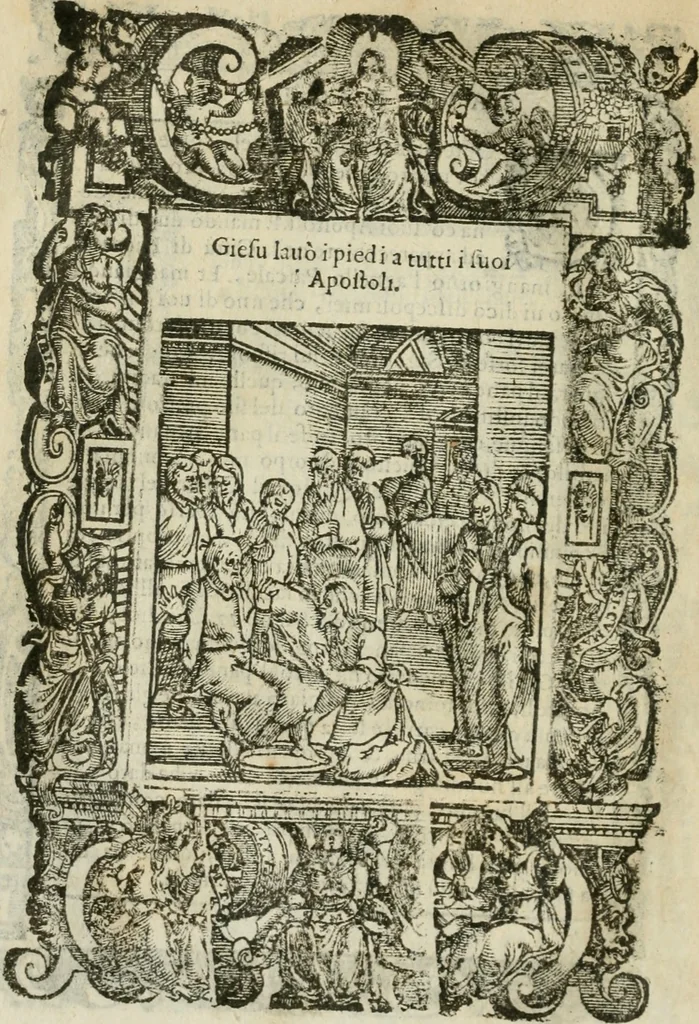 An illustration from Rosario della gloriosa Vergine Maria : con le stationi, & indulgentie delle chiese di Roma per tutto l'anno : di nuouo stampato, & ricorretto con nuoue & belle figure adornato, 1591, leaf 189