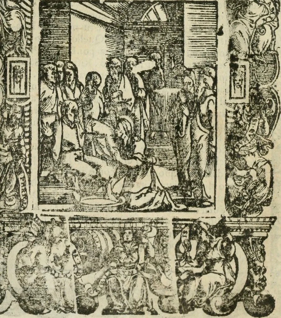 An illustration from Rosario della gloriosa Vergine Maria : con le stationi, & indulgentie delle chiese di Roma per tutto l'anno : di nuouo stampato, & ricorretto con nuoue & belle figure adornato, 1591, leaf 191