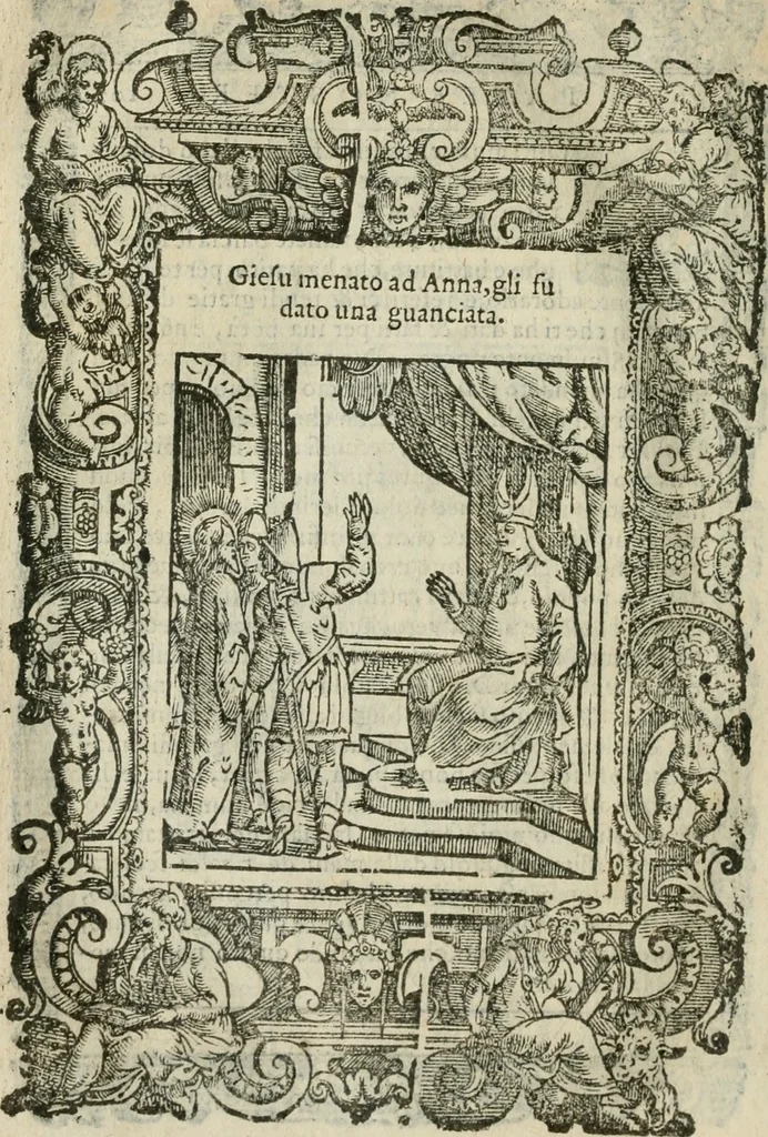 An illustration from Rosario della gloriosa Vergine Maria : con le stationi, & indulgentie delle chiese di Roma per tutto l'anno : di nuouo stampato, & ricorretto con nuoue & belle figure adornato, 1591, leaf 205