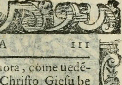 An illustration from Rosario della gloriosa Vergine Maria : con le stationi, & indulgentie delle chiese di Roma per tutto l'anno : di nuouo stampato, & ricorretto con nuoue & belle figure adornato, 1591, leaf 222