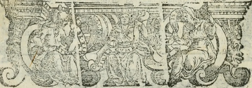 An illustration from Rosario della gloriosa Vergine Maria : con le stationi, & indulgentie delle chiese di Roma per tutto l'anno : di nuouo stampato, & ricorretto con nuoue & belle figure adornato, 1591, leaf 249
