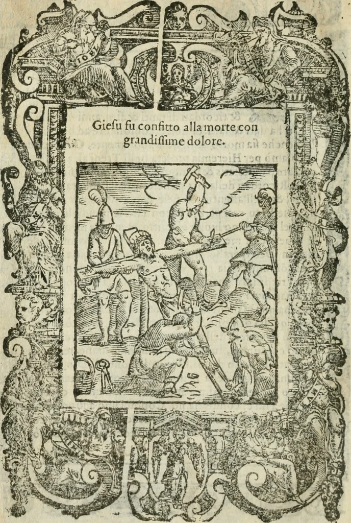 An illustration from Rosario della gloriosa Vergine Maria : con le stationi, & indulgentie delle chiese di Roma per tutto l'anno : di nuouo stampato, & ricorretto con nuoue & belle figure adornato, 1591, leaf 271
