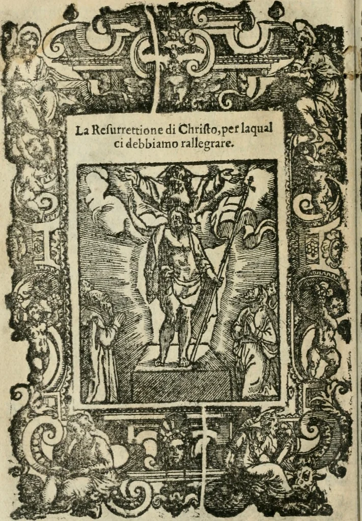 An illustration from Rosario della gloriosa Vergine Maria : con le stationi, & indulgentie delle chiese di Roma per tutto l'anno : di nuouo stampato, & ricorretto con nuoue & belle figure adornato, 1591, leaf 293