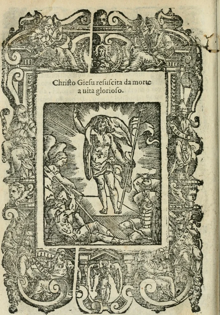 An illustration from Rosario della gloriosa Vergine Maria : con le stationi, & indulgentie delle chiese di Roma per tutto l'anno : di nuouo stampato, & ricorretto con nuoue & belle figure adornato, 1591, leaf 297