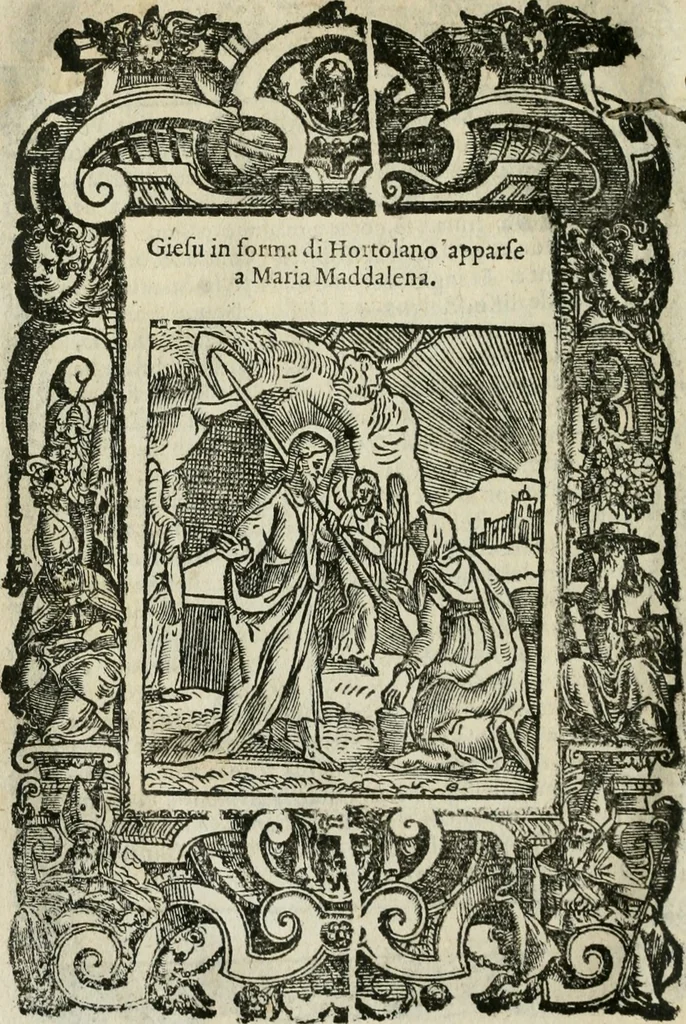 An illustration from Rosario della gloriosa Vergine Maria : con le stationi, & indulgentie delle chiese di Roma per tutto l'anno : di nuouo stampato, & ricorretto con nuoue & belle figure adornato, 1591, leaf 301