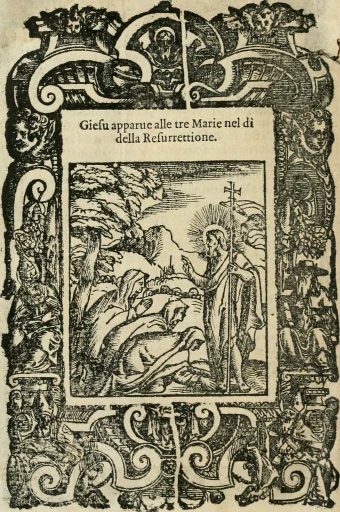 An illustration from Rosario della gloriosa Vergine Maria : con le stationi, & indulgentie delle chiese di Roma per tutto l'anno : di nuouo stampato, & ricorretto con nuoue & belle figure adornato, 1591, leaf 303