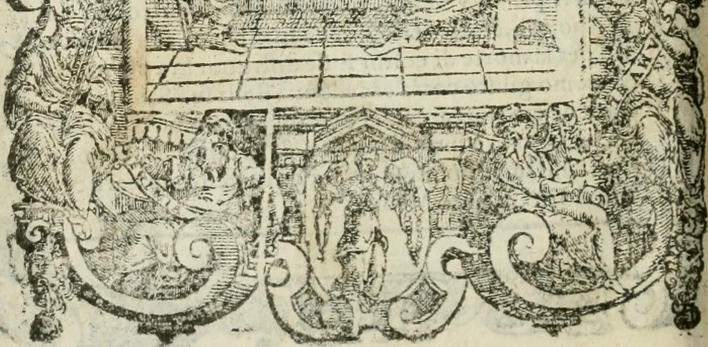 An illustration from Rosario della gloriosa Vergine Maria : con le stationi, & indulgentie delle chiese di Roma per tutto l'anno : di nuouo stampato, & ricorretto con nuoue & belle figure adornato, 1591, leaf 309
