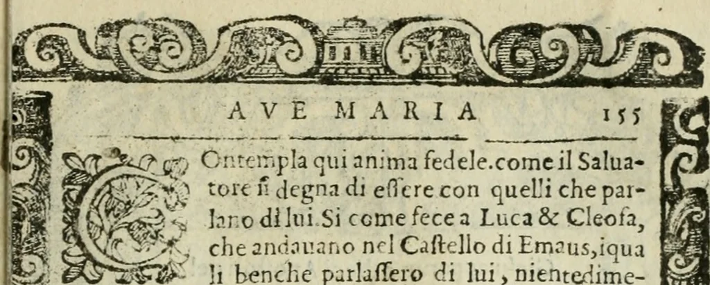 An illustration from Rosario della gloriosa Vergine Maria : con le stationi, & indulgentie delle chiese di Roma per tutto l'anno : di nuouo stampato, & ricorretto con nuoue & belle figure adornato, 1591, leaf 310