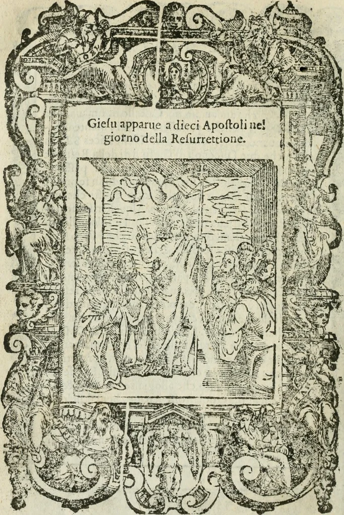 An illustration from Rosario della gloriosa Vergine Maria : con le stationi, & indulgentie delle chiese di Roma per tutto l'anno : di nuouo stampato, & ricorretto con nuoue & belle figure adornato, 1591, leaf 311