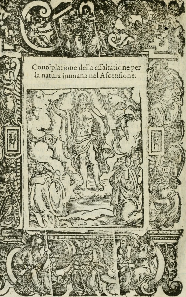An illustration from Rosario della gloriosa Vergine Maria : con le stationi, & indulgentie delle chiese di Roma per tutto l'anno : di nuouo stampato, & ricorretto con nuoue & belle figure adornato, 1591, leaf 315