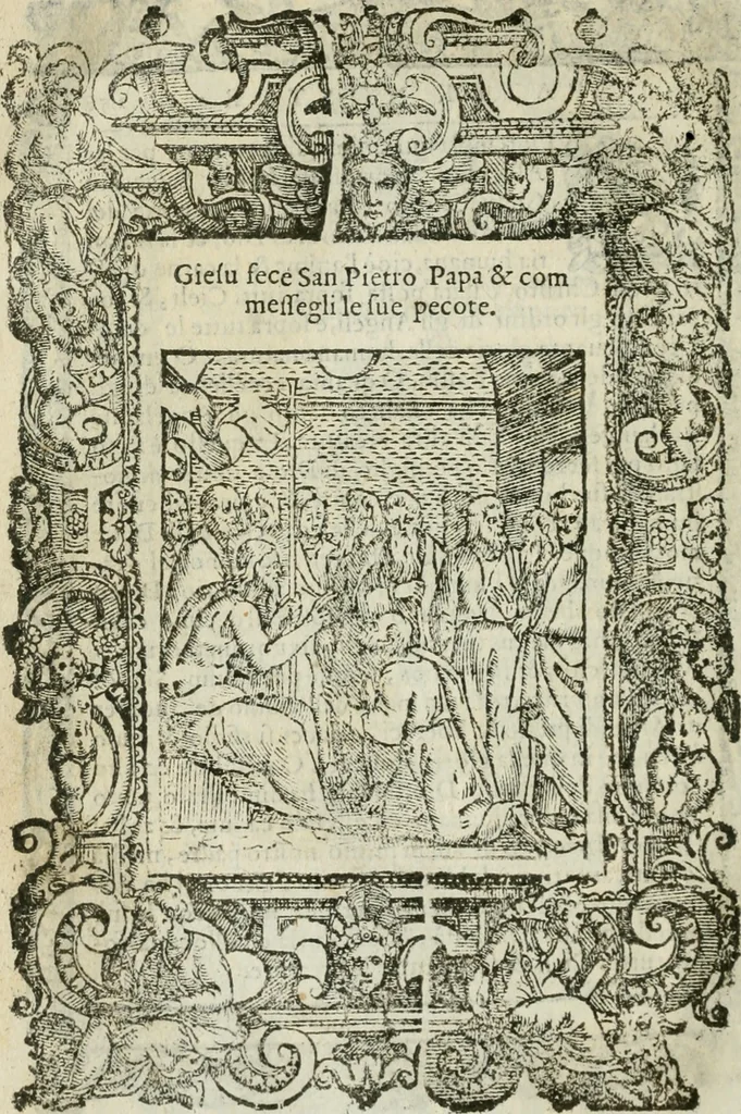 An illustration from Rosario della gloriosa Vergine Maria : con le stationi, & indulgentie delle chiese di Roma per tutto l'anno : di nuouo stampato, & ricorretto con nuoue & belle figure adornato, 1591, leaf 317