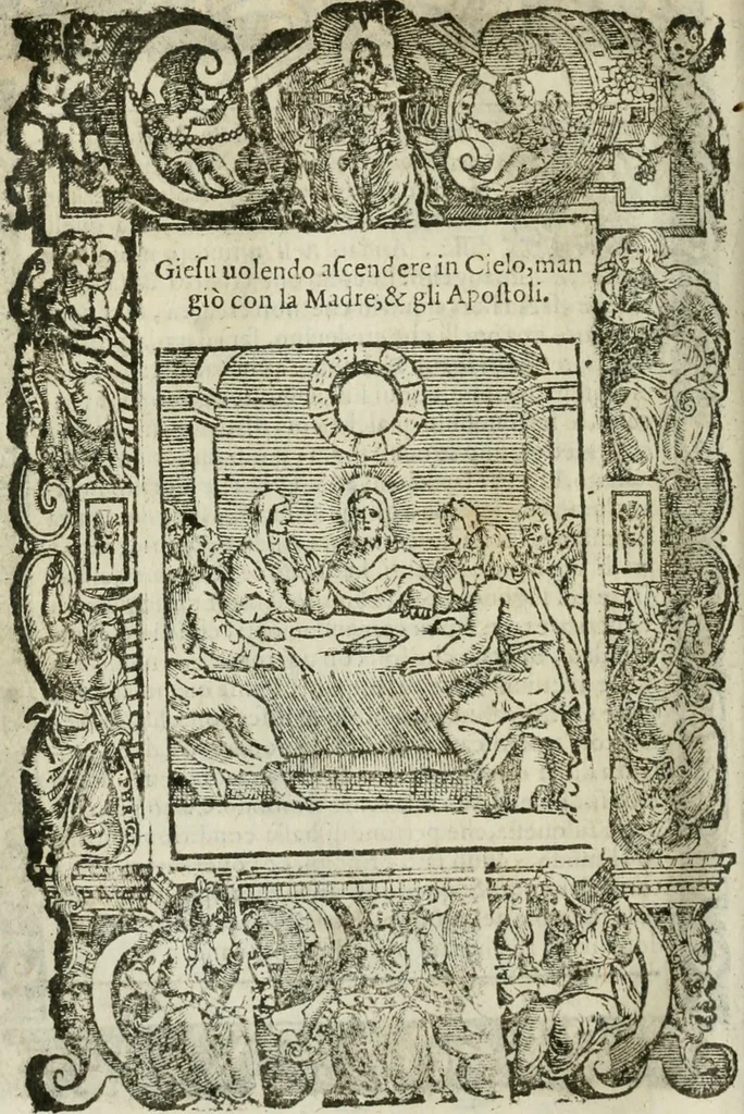 An illustration from Rosario della gloriosa Vergine Maria : con le stationi, & indulgentie delle chiese di Roma per tutto l'anno : di nuouo stampato, & ricorretto con nuoue & belle figure adornato, 1591, leaf 321