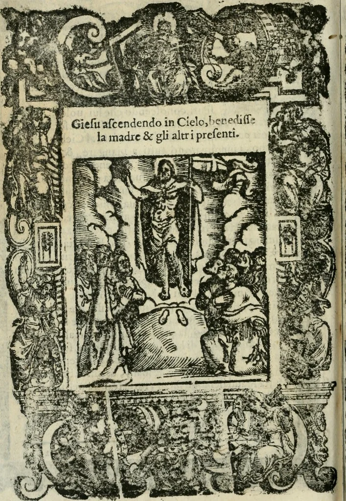 An illustration from Rosario della gloriosa Vergine Maria : con le stationi, & indulgentie delle chiese di Roma per tutto l'anno : di nuouo stampato, & ricorretto con nuoue & belle figure adornato, 1591, leaf 325