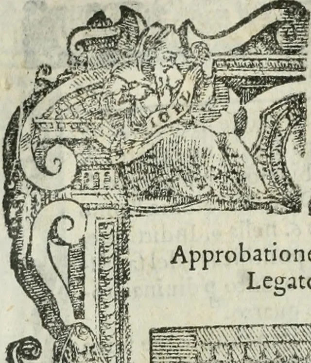 An illustration from Rosario della gloriosa Vergine Maria : con le stationi, & indulgentie delle chiese di Roma per tutto l'anno : di nuouo stampato, & ricorretto con nuoue & belle figure adornato, 1591, leaf 33