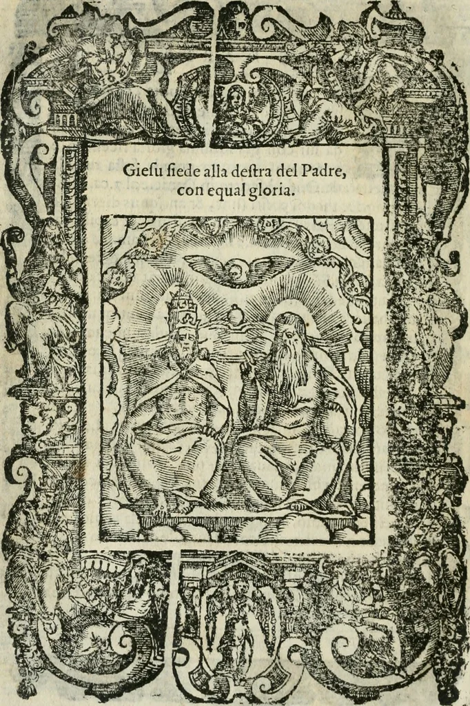 An illustration from Rosario della gloriosa Vergine Maria : con le stationi, & indulgentie delle chiese di Roma per tutto l'anno : di nuouo stampato, & ricorretto con nuoue & belle figure adornato, 1591, leaf 333