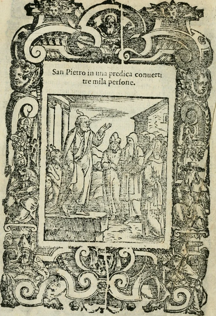 An illustration from Rosario della gloriosa Vergine Maria : con le stationi, & indulgentie delle chiese di Roma per tutto l'anno : di nuouo stampato, & ricorretto con nuoue & belle figure adornato, 1591, leaf 345
