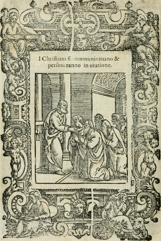 An illustration from Rosario della gloriosa Vergine Maria : con le stationi, & indulgentie delle chiese di Roma per tutto l'anno : di nuouo stampato, & ricorretto con nuoue & belle figure adornato, 1591, leaf 347
