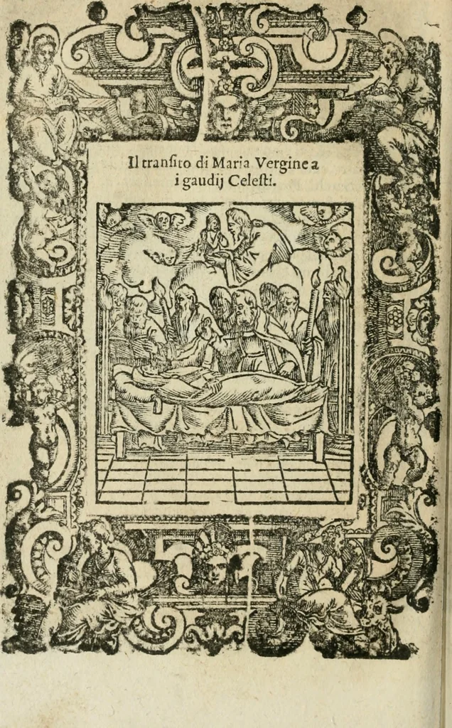An illustration from Rosario della gloriosa Vergine Maria : con le stationi, & indulgentie delle chiese di Roma per tutto l'anno : di nuouo stampato, & ricorretto con nuoue & belle figure adornato, 1591, leaf 371