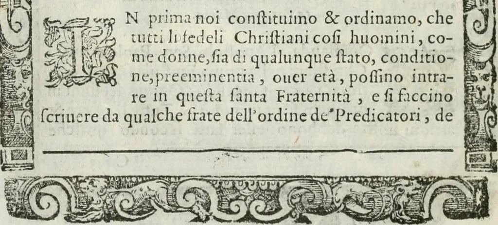 An illustration from Rosario della gloriosa Vergine Maria : con le stationi, & indulgentie delle chiese di Roma per tutto l'anno : di nuouo stampato, & ricorretto con nuoue & belle figure adornato, 1591, leaf 39