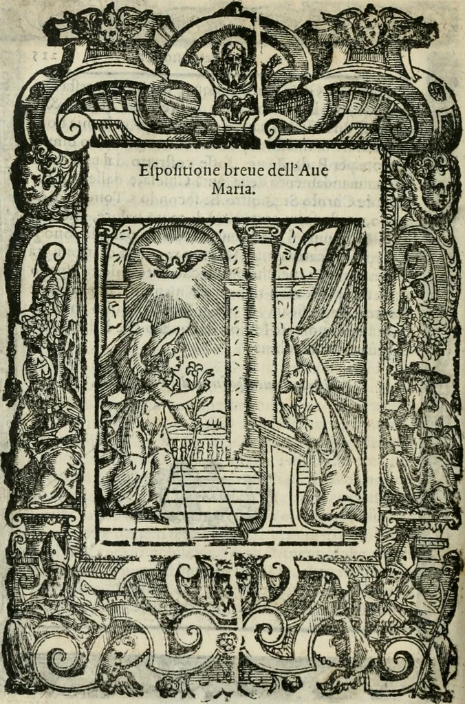 An illustration from Rosario della gloriosa Vergine Maria : con le stationi, & indulgentie delle chiese di Roma per tutto l'anno : di nuouo stampato, & ricorretto con nuoue & belle figure adornato, 1591, leaf 431