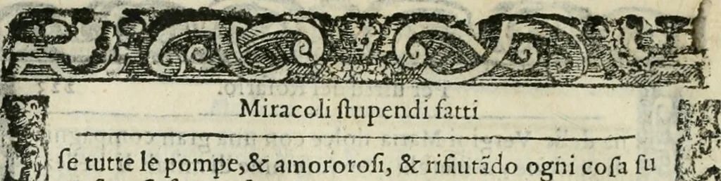 An illustration from Rosario della gloriosa Vergine Maria : con le stationi, & indulgentie delle chiese di Roma per tutto l'anno : di nuouo stampato, & ricorretto con nuoue & belle figure adornato, 1591, leaf 447