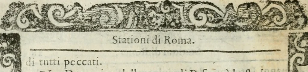 An illustration from Rosario della gloriosa Vergine Maria : con le stationi, & indulgentie delle chiese di Roma per tutto l'anno : di nuouo stampato, & ricorretto con nuoue & belle figure adornato, 1591, leaf 57