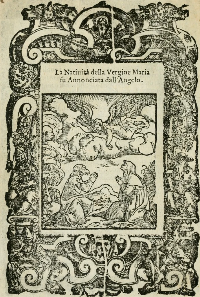 An illustration from Rosario della gloriosa Vergine Maria : con le stationi, & indulgentie delle chiese di Roma per tutto l'anno : di nuouo stampato, & ricorretto con nuoue & belle figure adornato, 1591, leaf 75