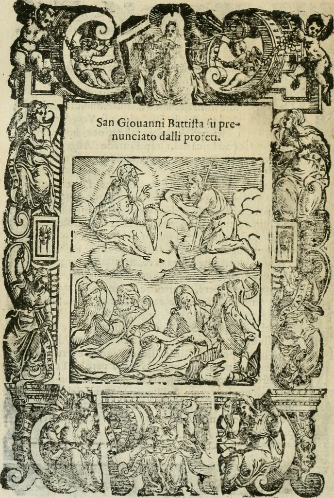 An illustration from Rosario della gloriosa Vergine Maria : con le stationi, & indulgentie delle chiese di Roma per tutto l'anno : di nuouo stampato, & ricorretto con nuoue & belle figure adornato, 1591, leaf 91