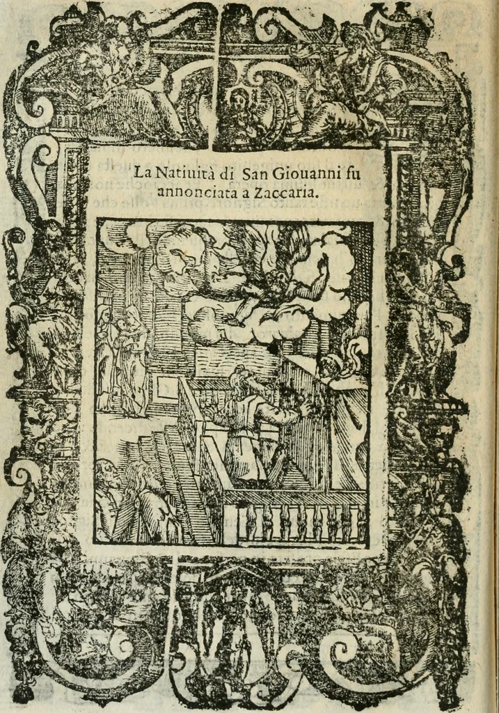 An illustration from Rosario della gloriosa Vergine Maria : con le stationi, & indulgentie delle chiese di Roma per tutto l'anno : di nuouo stampato, & ricorretto con nuoue & belle figure adornato, 1591, leaf 93
