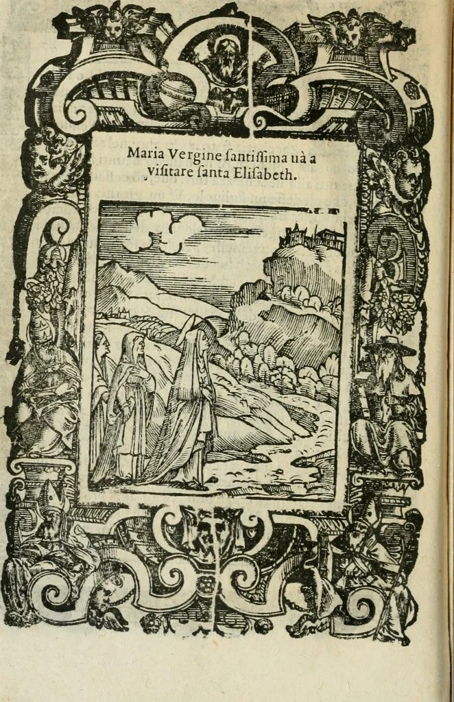 An illustration from Rosario della gloriosa Vergine Maria : con le stationi, & indulgentie delle chiese di Roma per tutto l'anno : di nuouo stampato, & ricorretto con nuoue & belle figure adornato, 1591, leaf 95