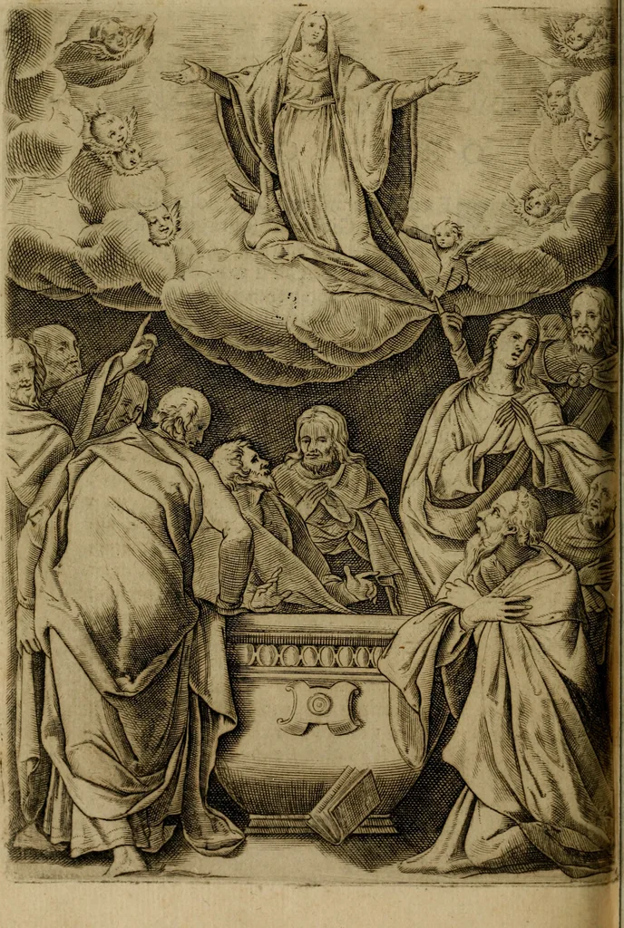 An illustration from Rosario figvrato della Sacratissima Vergine Maria, Madre di Dio, nostra avocata, 1578, leaf 207