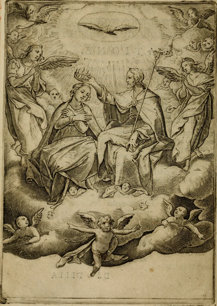 An illustration from Rosario figvrato della Sacratissima Vergine Maria, Madre di Dio, nostra avocata, 1578, leaf 217