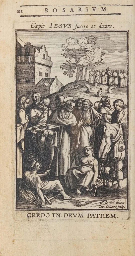 An illustration from Rosarium, siue, Psalterium Beatae Virginis Mariae, 1602, leaf 48