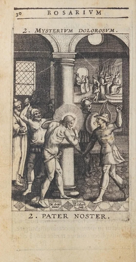 An illustration from Rosarium, siue, Psalterium Beatae Virginis Mariae, 1602, leaf 56