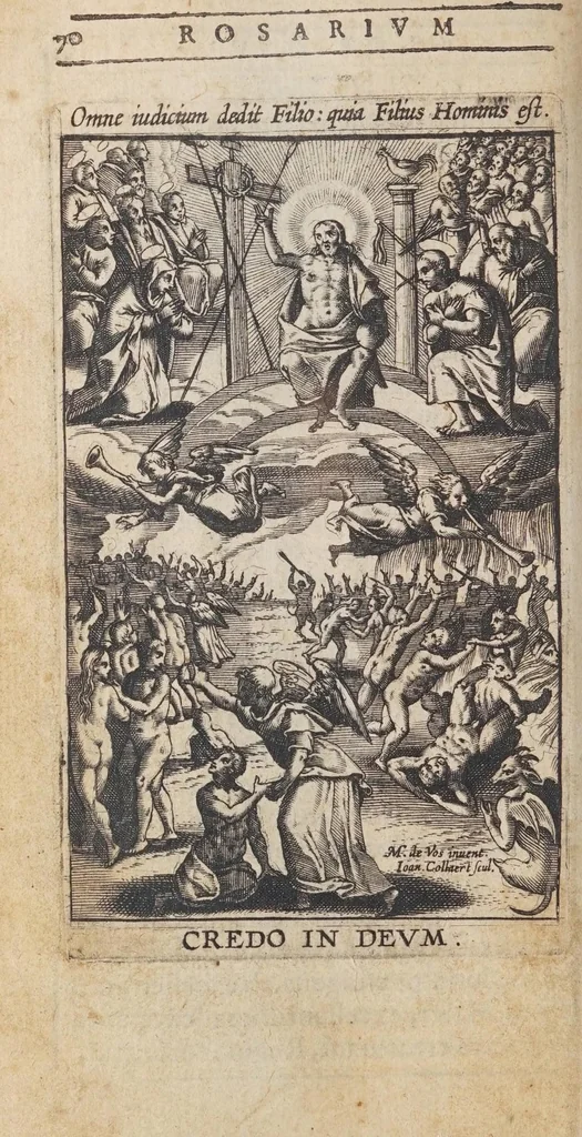 An illustration from Rosarium, siue, Psalterium Beatae Virginis Mariae, 1602, leaf 96