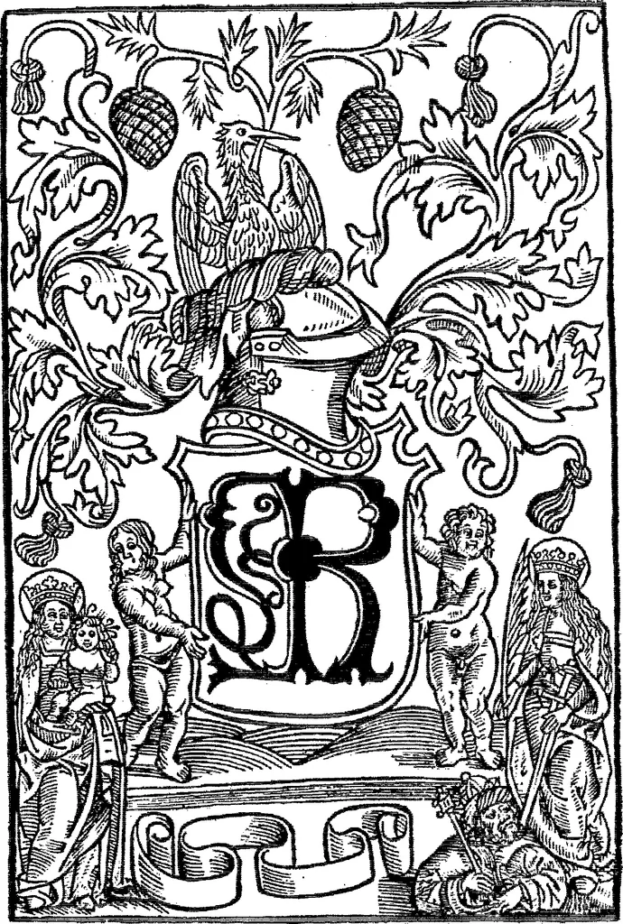 An illustration from Lesclarcissement de la langue francoyse, 1530, leaf 245