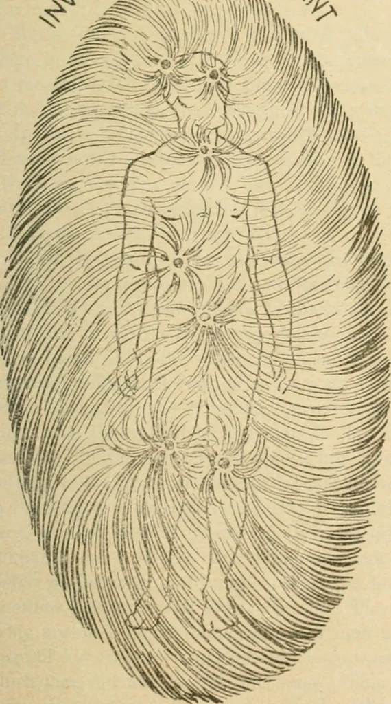 An illustration from The Rosicrucian cosmo-conception : or, Mystic Christianity ; an elementary treatise upon man's past evolution, present constitution and future development, 1920, leaf 76
