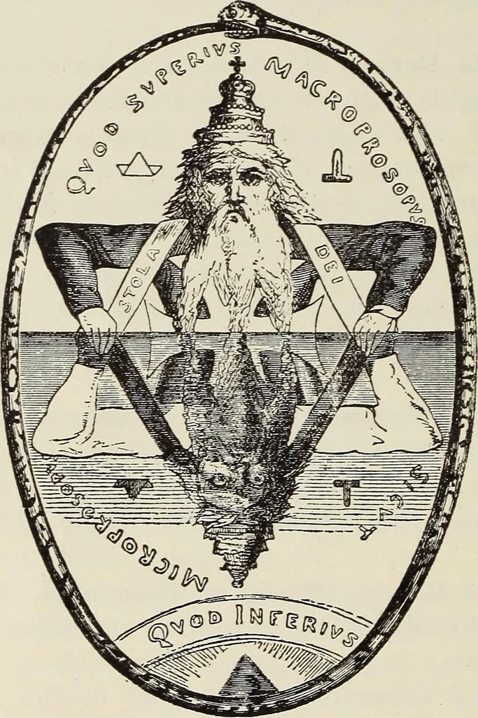 An illustration from Rosicrucian fundamentals : an exposition of the Rosicrucian synthesis of religion, science and philosophy, in fourteen complete instructions, 1920, leaf 33