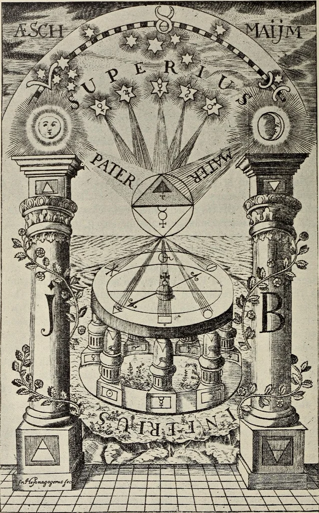 An illustration from Rosicrucian fundamentals : an exposition of the Rosicrucian synthesis of religion, science and philosophy, in fourteen complete instructions, 1920, leaf 339