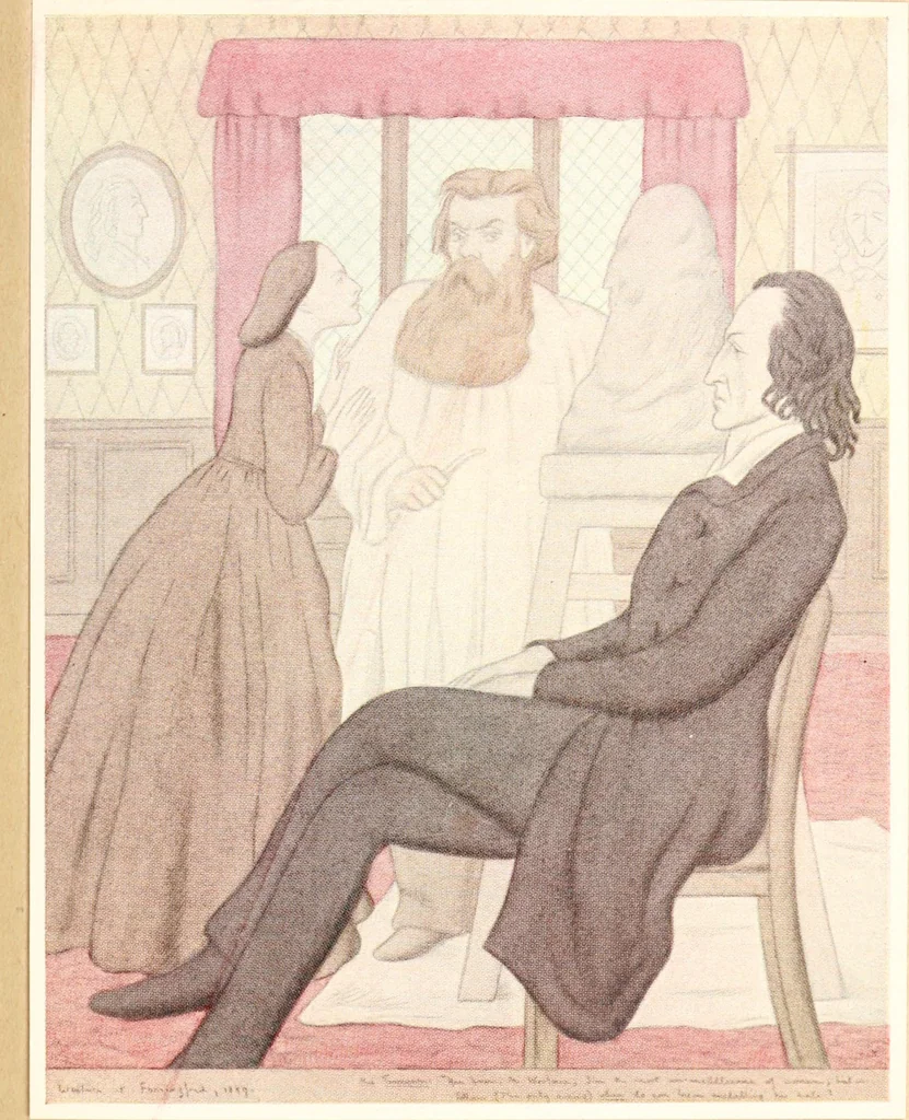 An illustration from Rossetti and his circle, 1922, leaf 54
