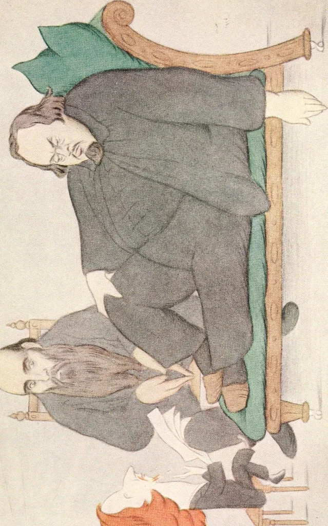 An illustration from Rossetti and his circle, 1922, leaf 62