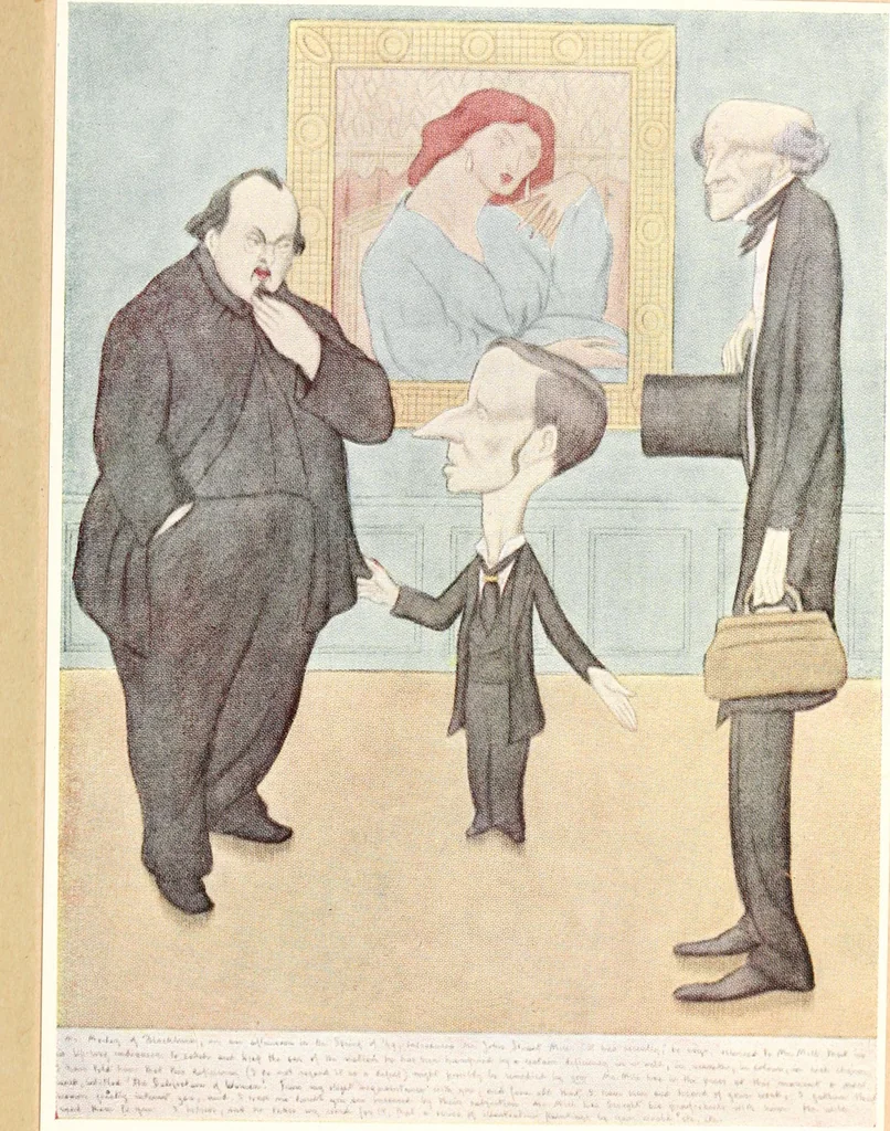 An illustration from Rossetti and his circle, 1922, leaf 90
