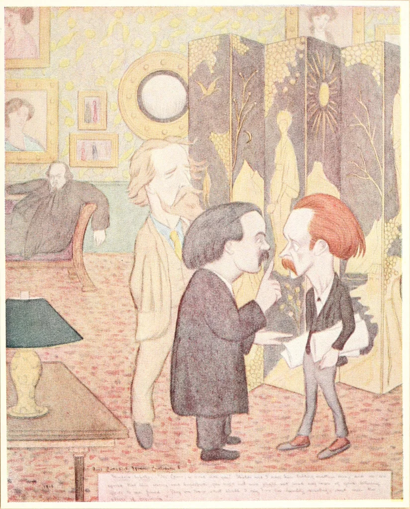 An illustration from Rossetti and his circle, 1922, leaf 98