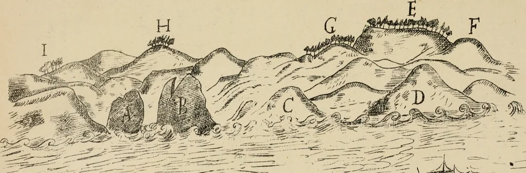 An illustration from Roteiro de Lisboa a Goa, annotado por João de Andrade Corvo, 1882, leaf 292